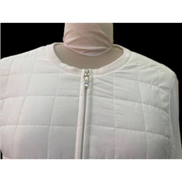 Croft & Barrow Quilted Sweater/Jacket Winter White Sz. L Full Zip - Picture 3 of 14
